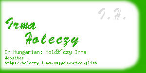 irma holeczy business card